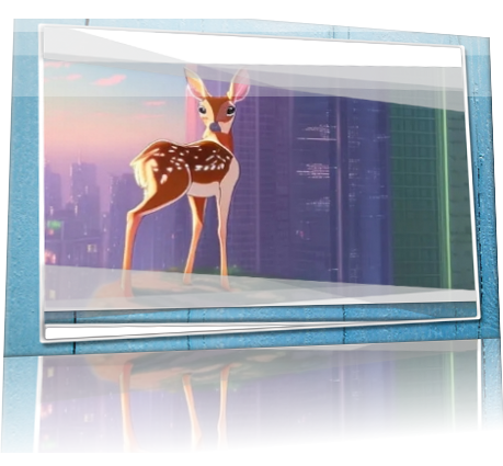 deer-on-top-floor-of-building-looking-out-on-city